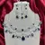 Blue Stone Indian Bridal Jewelry Set: Silver Kundan Necklace, Earrings, Maangtika