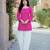 Women's bandhej printed straight top with pant set for women