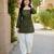 Women's bandhej printed straight top with pant set for women