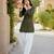 Women's bandhej printed straight top with pant set for women