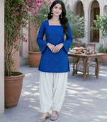 Women's bandhej printed straight top with pant set for women