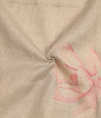 Beige pure cotton printed printed saree with blouses 9