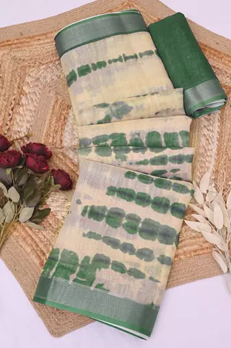 beige printed pure cotton beige saree with blouse