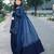 Navy blue silk blend embroidered farshi salwar