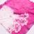 white printed pure cotton white, pink saree with blouse