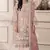 Peach chiffon semi stitched suit with embridery & sequin work