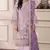 Lavender chiffon semi stitched suit with embridery & sequin work