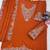Orange chinon semi stitched suit with embridery & sequin work