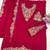 Red chinon semi stitched suit with embridery & sequin work