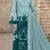 Blue chiffon semi stitched suit with embridery & sequin work