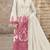 White chiffon semi stitched suit with embridery & sequin work