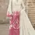 White chiffon semi stitched suit with embridery & sequin work
