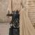 Brown chiffon semi stitched suit with embridery & sequin work
