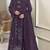 D purple silk semi stitched suit with embridery & sequin work