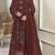 D maroon silk semi stitched suit with embridery & sequin work