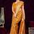  Mustard silk blend Saree with Zari & Floral Thread Work
