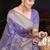  Lavender silk blend Saree with Zari & Floral Thread Work
