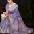  Lavender silk blend Saree with Zari & Floral Thread Work