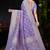  Lavender silk blend Saree with Zari & Floral Thread Work
