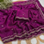 Magenta Color Beads and Handwork Satin Saree