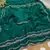 Teal Color Beads and Handwork Satin Saree