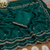 Teal Color Beads and Handwork Satin Saree