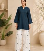 blue rayon suit with salwar set