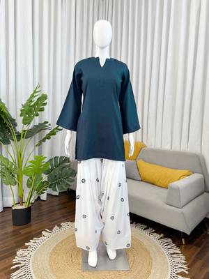 blue rayon suit with salwar set 2