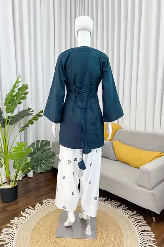 blue rayon suit with salwar set