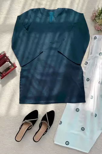 blue rayon suit with salwar set