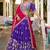 Elite Purple Embroidered Silk Wedding Wear Lehenga Choli With Dupatta