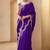 Purple Color Embroidery And Sequences Work Silk Blend Saree