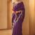Wine Color Embroidery And Sequences Work Silk Blend Saree