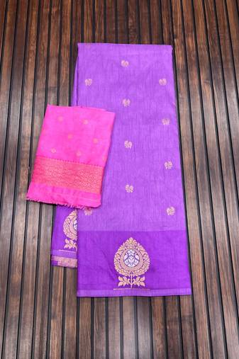lavender concept satin effect border dola silk saree