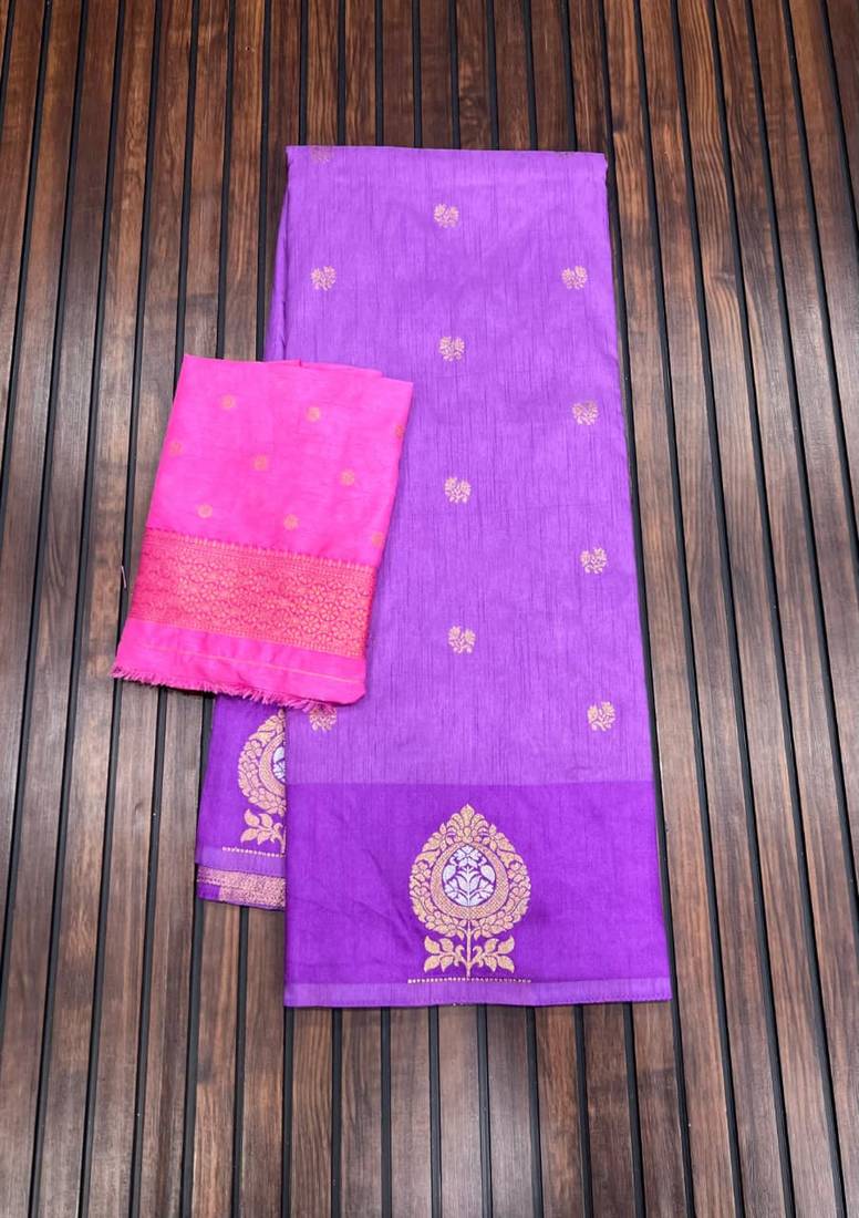 lavender concept satin effect border dola silk saree