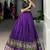 Magnificent Purple Printed Cotton Festival Wear Crop Top Lehenga