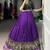 Magnificent Purple Printed Cotton Festival Wear Crop Top Lehenga
