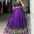 Magnificent Purple Printed Cotton Festival Wear Crop Top Lehenga