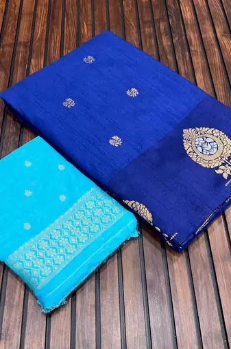navy blue concept satin effect border dola silk saree