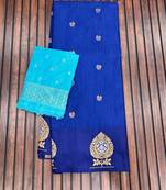 navy blue concept satin effect border dola silk saree