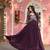 Purple faux georgette embroidered gown set