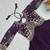 Purple faux georgette embroidered gown set