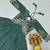Teal green faux georgette embroidered gown set