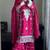 Pink faux georgette embroidered sharara set