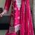Pink faux georgette embroidered sharara set