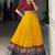 Glamorous Mustard Zari Weaving Cotton Wedding Wear Crop Top Lehenga