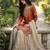 Orange silk blend embroidered sharara set