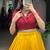 Glamorous Mustard Zari Weaving Cotton Wedding Wear Crop Top Lehenga