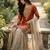 Orange silk blend embroidered sharara set