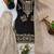 Black silk blend embroidered sharara set